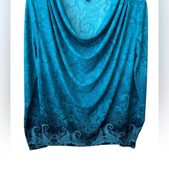 Jones New York Signature Long Sleeved Top - Cowl Neck Ruched Draped- Size S/CH - Picture 6 of 10